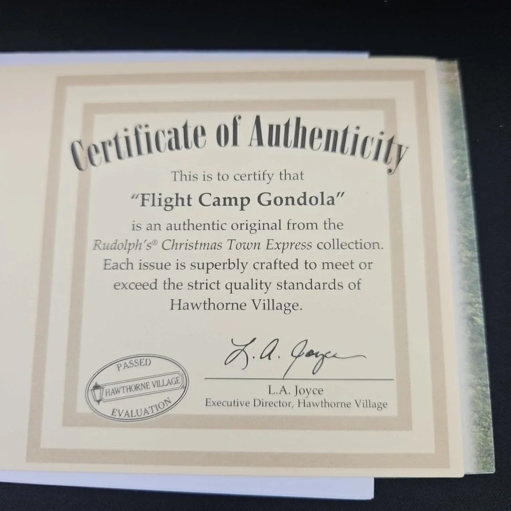 Hawthorne Village‎ Rudolph Christmas Town Train Flight Camp Gondola Car New COA